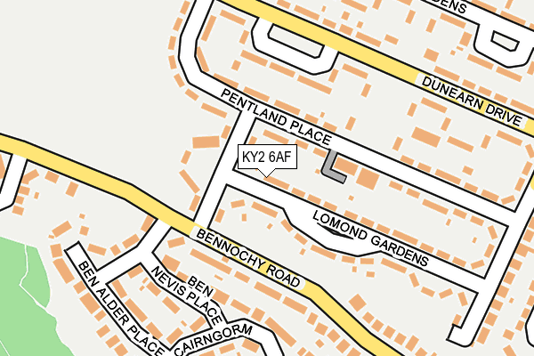 KY2 6AF map - OS OpenMap – Local (Ordnance Survey)