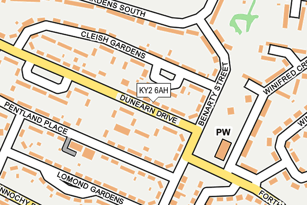 KY2 6AH map - OS OpenMap – Local (Ordnance Survey)