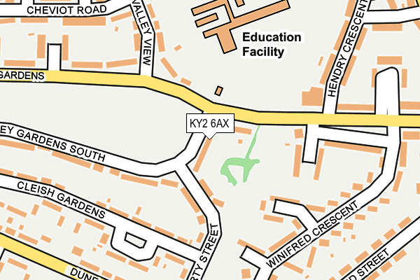 KY2 6AX map - OS OpenMap – Local (Ordnance Survey)