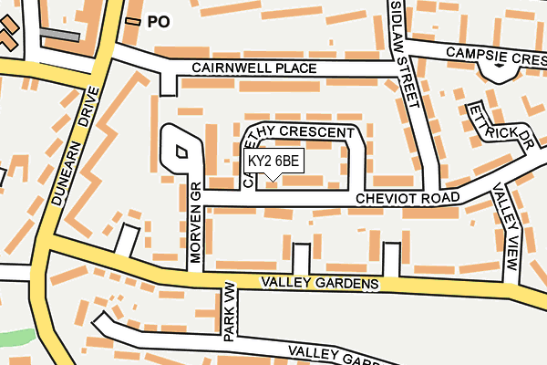 KY2 6BE map - OS OpenMap – Local (Ordnance Survey)