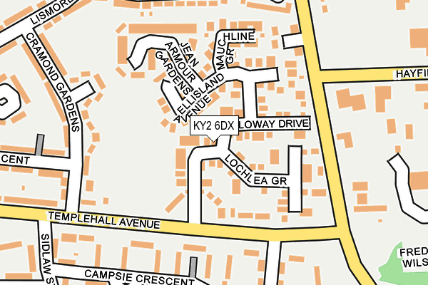 KY2 6DX map - OS OpenMap – Local (Ordnance Survey)