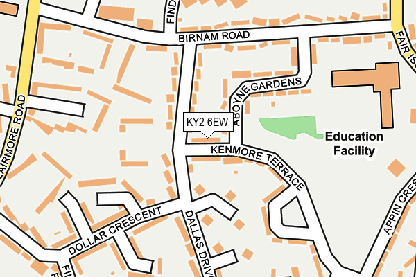 KY2 6EW map - OS OpenMap – Local (Ordnance Survey)