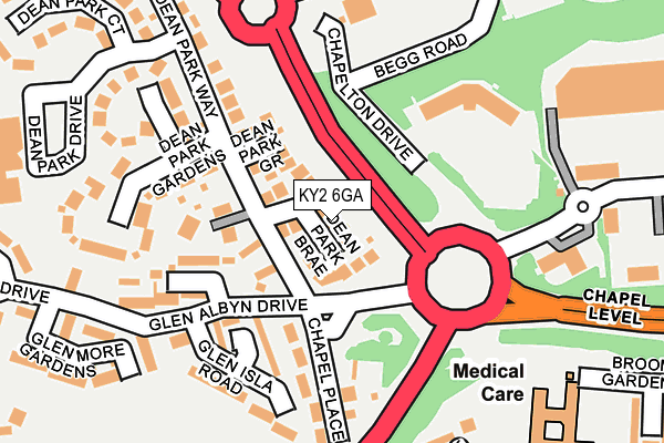 KY2 6GA map - OS OpenMap – Local (Ordnance Survey)