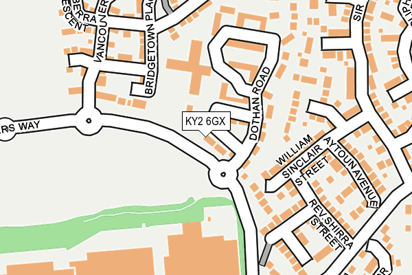 KY2 6GX map - OS OpenMap – Local (Ordnance Survey)