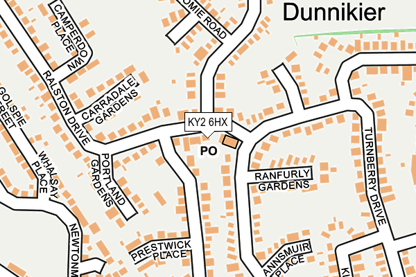 KY2 6HX map - OS OpenMap – Local (Ordnance Survey)