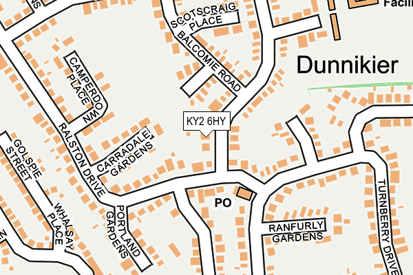 KY2 6HY map - OS OpenMap – Local (Ordnance Survey)