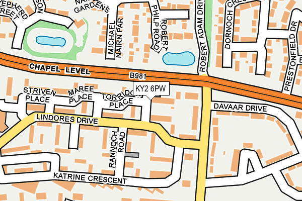 KY2 6PW map - OS OpenMap – Local (Ordnance Survey)