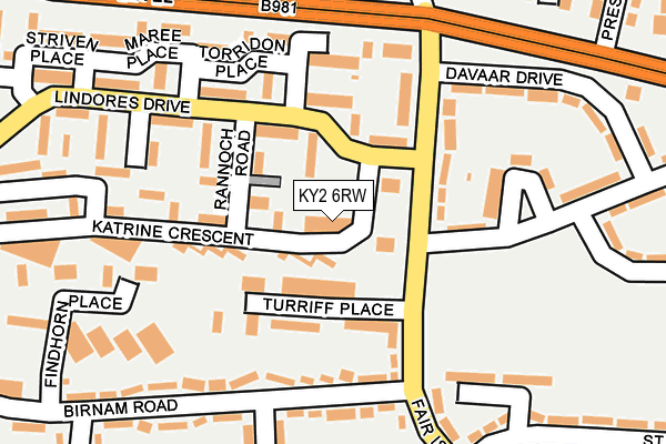 KY2 6RW map - OS OpenMap – Local (Ordnance Survey)