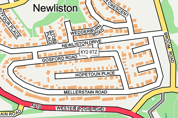 KY2 6TZ map - OS OpenMap – Local (Ordnance Survey)
