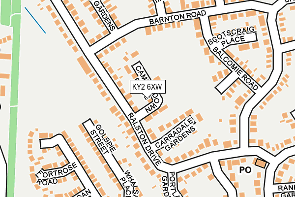 KY2 6XW map - OS OpenMap – Local (Ordnance Survey)