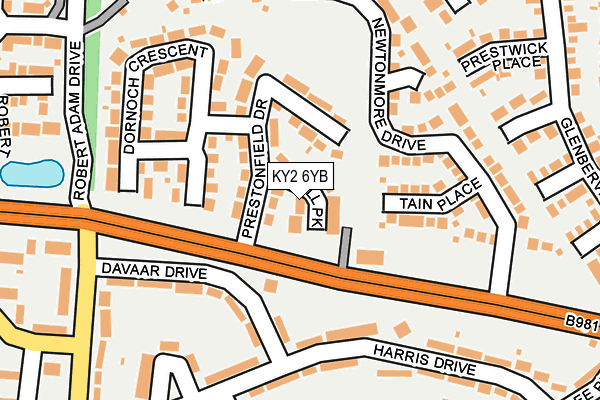 KY2 6YB map - OS OpenMap – Local (Ordnance Survey)