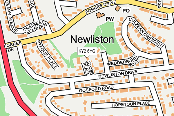 KY2 6YG map - OS OpenMap – Local (Ordnance Survey)