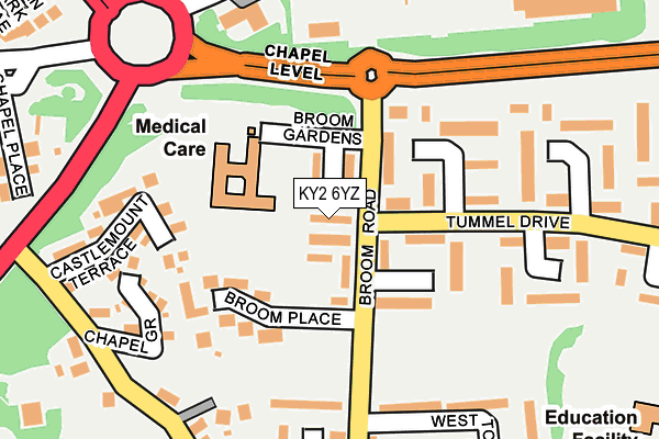 KY2 6YZ map - OS OpenMap – Local (Ordnance Survey)