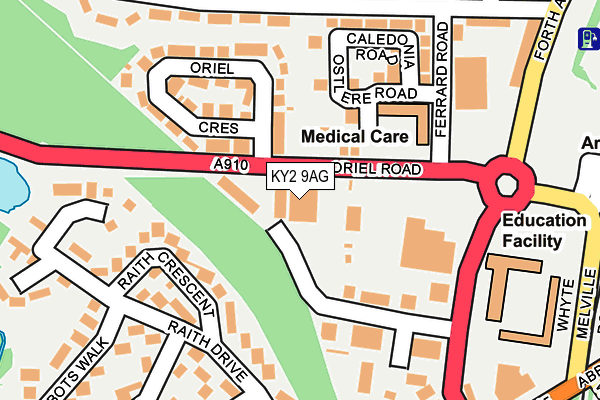 KY2 9AG map - OS OpenMap – Local (Ordnance Survey)