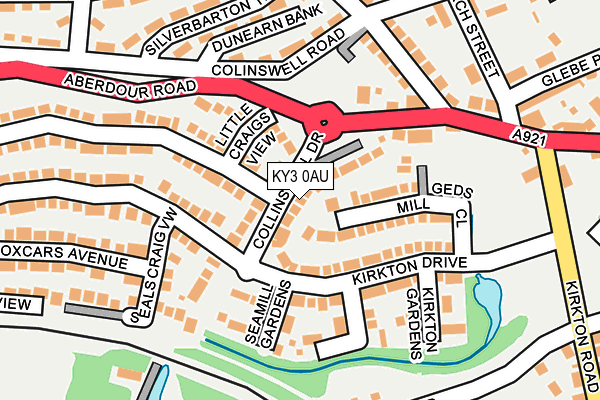 KY3 0AU map - OS OpenMap – Local (Ordnance Survey)