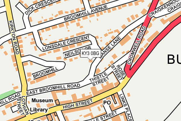 KY3 0BG map - OS OpenMap – Local (Ordnance Survey)