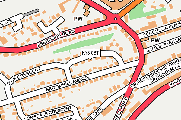 KY3 0BT map - OS OpenMap – Local (Ordnance Survey)