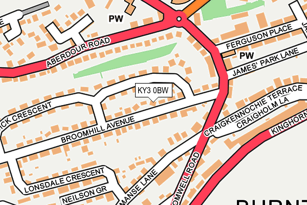 KY3 0BW map - OS OpenMap – Local (Ordnance Survey)