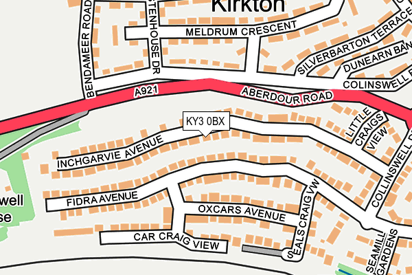 KY3 0BX map - OS OpenMap – Local (Ordnance Survey)