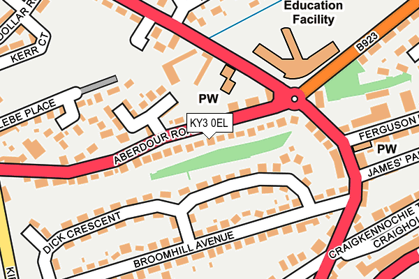 KY3 0EL map - OS OpenMap – Local (Ordnance Survey)