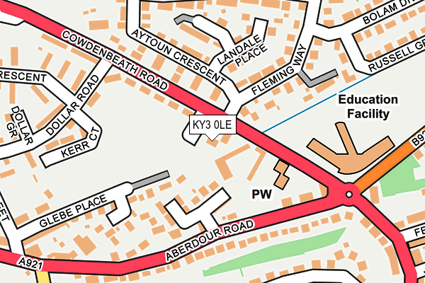 KY3 0LE map - OS OpenMap – Local (Ordnance Survey)