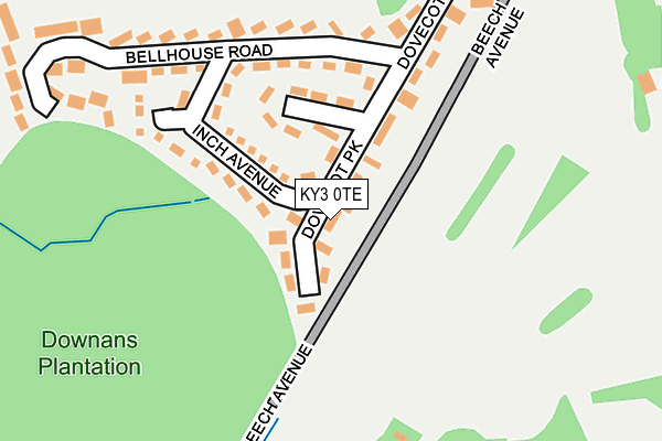 KY3 0TE map - OS OpenMap – Local (Ordnance Survey)