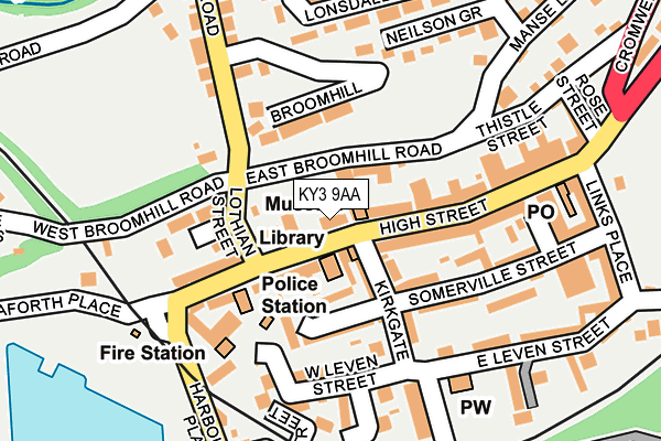 KY3 9AA map - OS OpenMap – Local (Ordnance Survey)