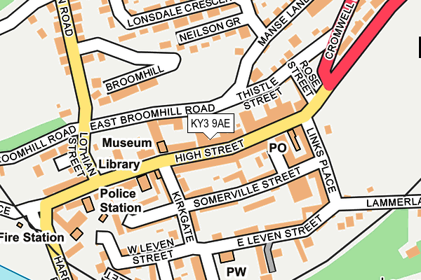 KY3 9AE map - OS OpenMap – Local (Ordnance Survey)