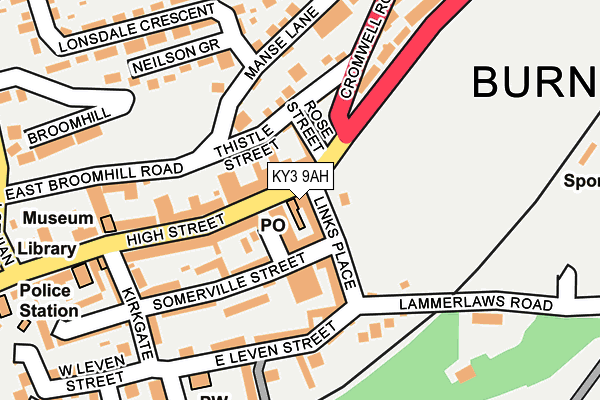 KY3 9AH map - OS OpenMap – Local (Ordnance Survey)