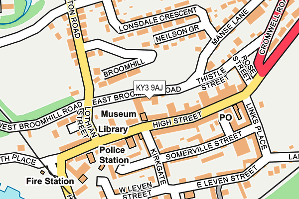 KY3 9AJ map - OS OpenMap – Local (Ordnance Survey)