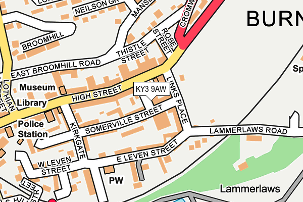 KY3 9AW map - OS OpenMap – Local (Ordnance Survey)