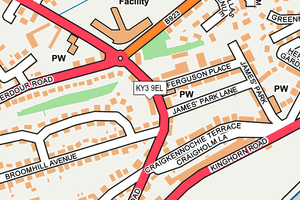 KY3 9EL map - OS OpenMap – Local (Ordnance Survey)