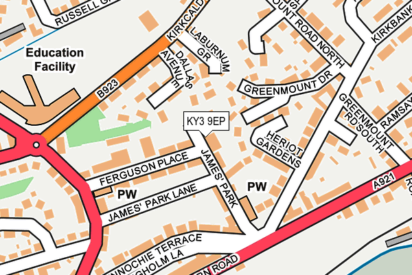 KY3 9EP map - OS OpenMap – Local (Ordnance Survey)