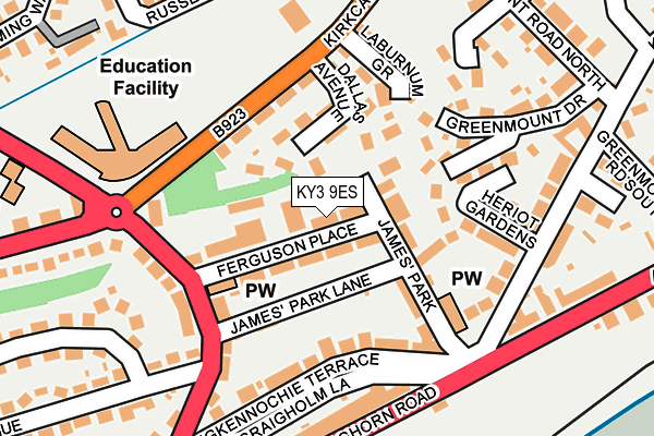 KY3 9ES map - OS OpenMap – Local (Ordnance Survey)