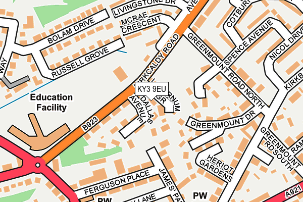KY3 9EU map - OS OpenMap – Local (Ordnance Survey)