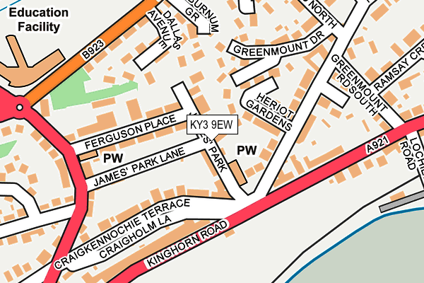 KY3 9EW map - OS OpenMap – Local (Ordnance Survey)