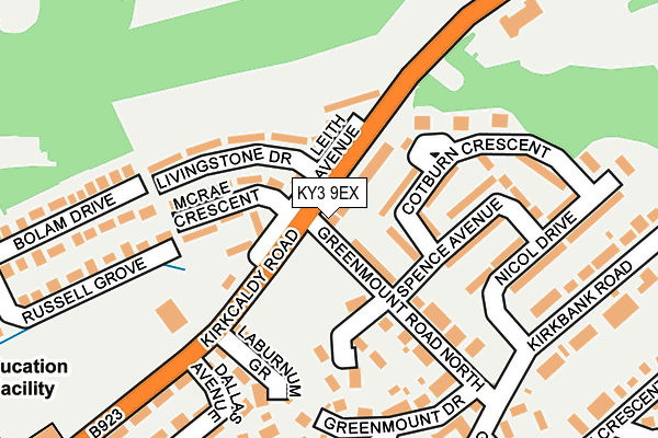 KY3 9EX map - OS OpenMap – Local (Ordnance Survey)