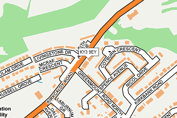 KY3 9EY map - OS OpenMap – Local (Ordnance Survey)