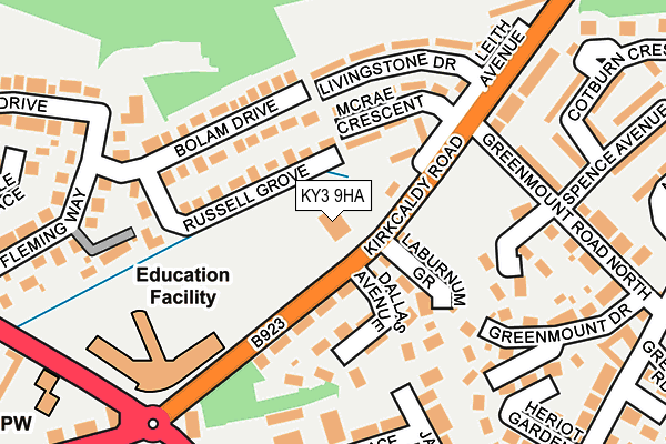 KY3 9HA map - OS OpenMap – Local (Ordnance Survey)