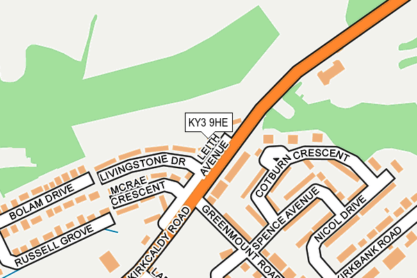 KY3 9HE map - OS OpenMap – Local (Ordnance Survey)