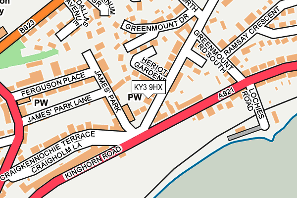 KY3 9HX map - OS OpenMap – Local (Ordnance Survey)