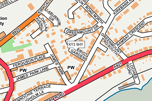 KY3 9HY map - OS OpenMap – Local (Ordnance Survey)