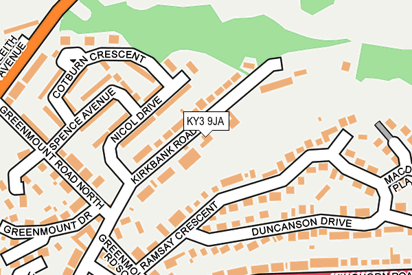 KY3 9JA map - OS OpenMap – Local (Ordnance Survey)