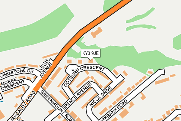 KY3 9JE map - OS OpenMap – Local (Ordnance Survey)