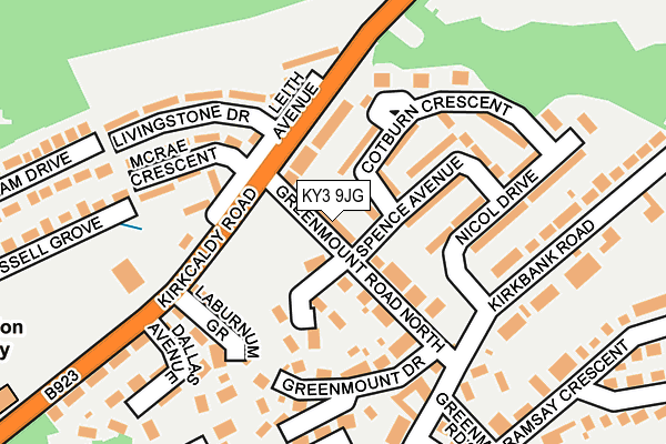 KY3 9JG map - OS OpenMap – Local (Ordnance Survey)