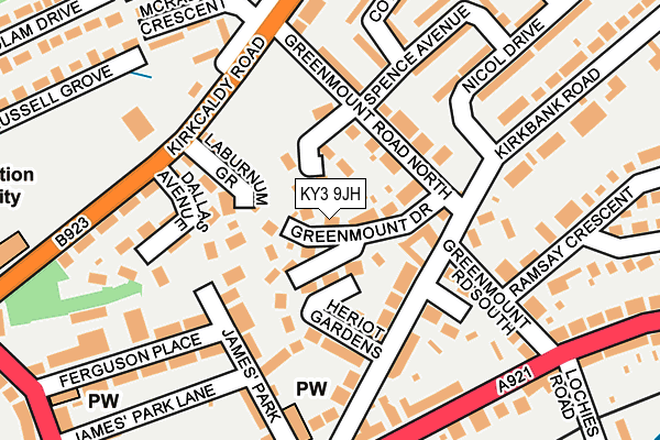 KY3 9JH map - OS OpenMap – Local (Ordnance Survey)