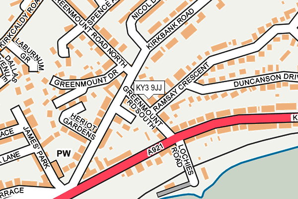 KY3 9JJ map - OS OpenMap – Local (Ordnance Survey)
