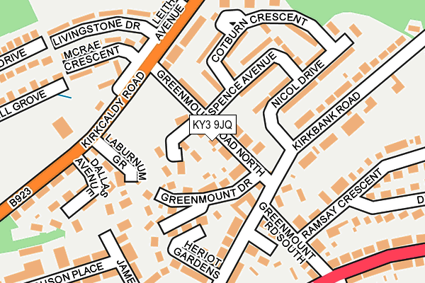 KY3 9JQ map - OS OpenMap – Local (Ordnance Survey)