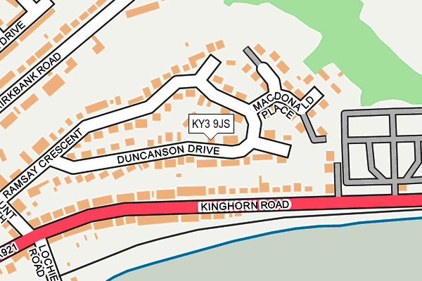 KY3 9JS map - OS OpenMap – Local (Ordnance Survey)