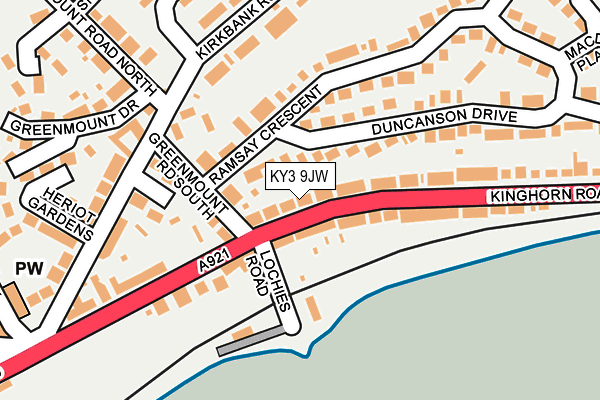 KY3 9JW map - OS OpenMap – Local (Ordnance Survey)